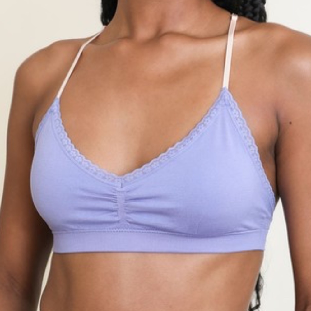 Floral Applique Racerback Padded Bralette - Picture 5 of 6